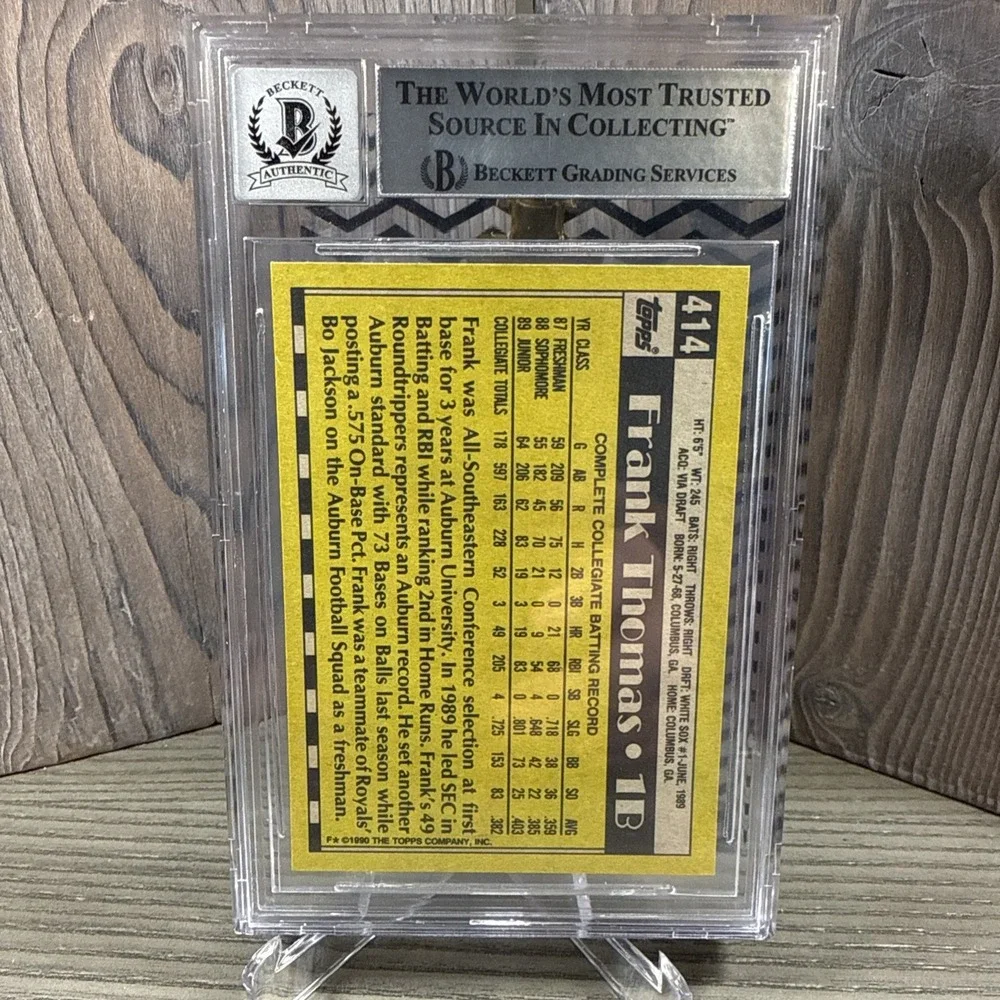 FRANK THOMAS 1990 TOPPS #414 RC ROOKIE SIGNED AUTOGRAPH BGS‎ AUTHENTIC AUTO SP